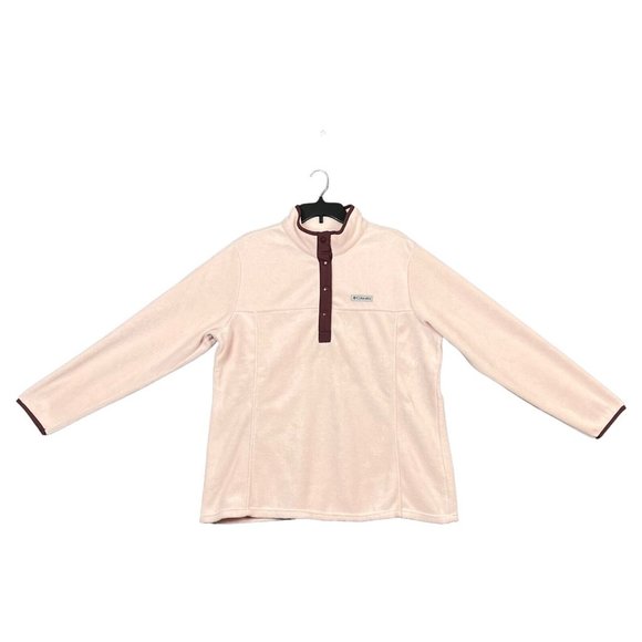 Columbia Womens Fleece Pullover Sweater Size XL-3XL Light Pink Half Snap Style - Picture 5 of 13